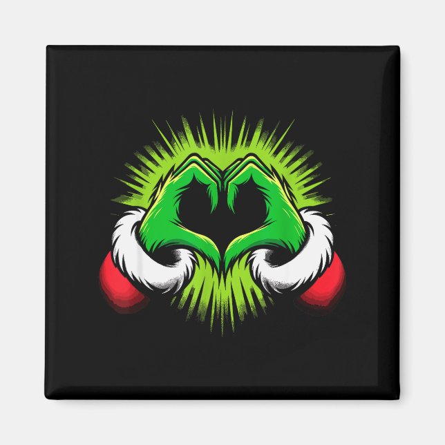 Funny Elf Heart Hands Love Christmas  Magnet (Vorne)