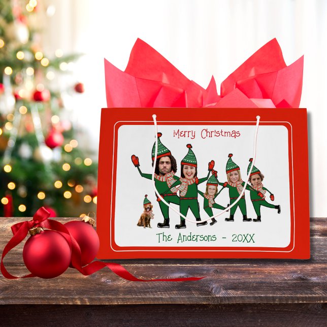 Funny Elf Ihre Familie von sechs, einschließlich H Große Geschenktüte (Von Creator hochgeladen)