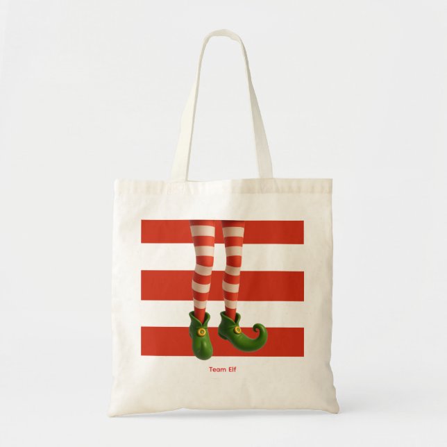 Funny Elf Legs | North Pole Fun Christmas Tote Bag Tragetasche (Vorne)