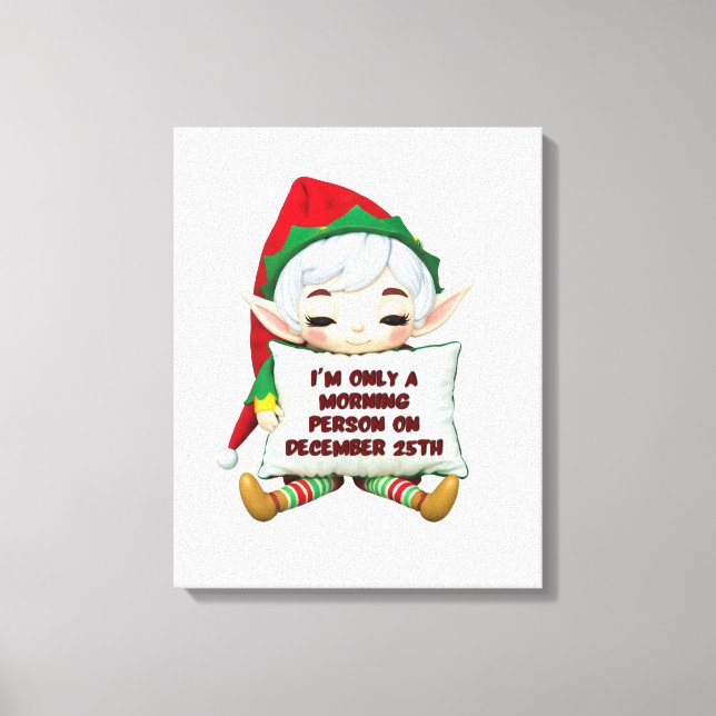 Funny Elf Weihnachts-Leinwand Wall Art Leinwanddruck (Vorderseite)
