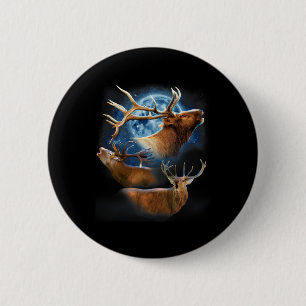 Funny Elk Junting Shirt - Elk Shirt Elk Howling at Button
