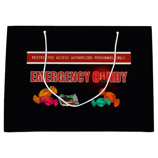 Funny Emergency Candy Safety First Große Geschenktüte (Vorderseite)