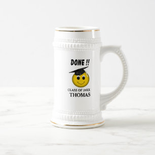 Funny Emoji "Done" Abschluss Bierglas