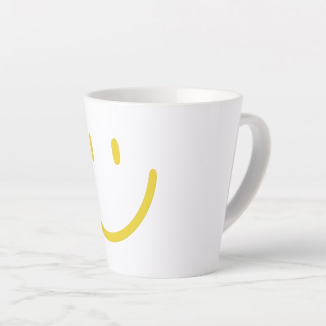 Funny Emoji Face Latte Tasse (Rechte Ecke)