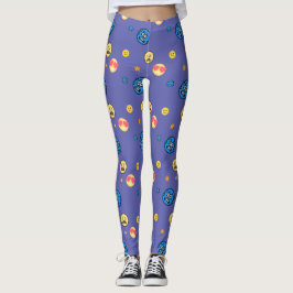 Funny Emojis von vielen Emotionen im Hintergrund Leggings