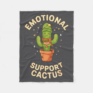 Funny Emotional Suprt Cactus Kawaii Succulent Plan Fleecedecke