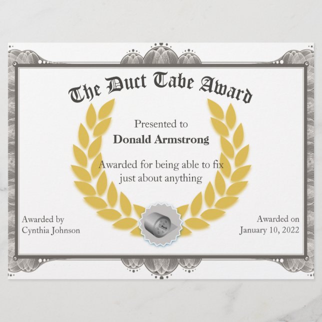 Funny Employee Award - Duct Tape (Vorderseite)