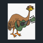 Funny Emu Bird Playing Gitarre Cartoon Postkarte<br><div class="desc">Alberne niedliche emu flightless bird play gitarre Original art design ist sensationell für Vogelliebhaber und Musikfreunde.</div>