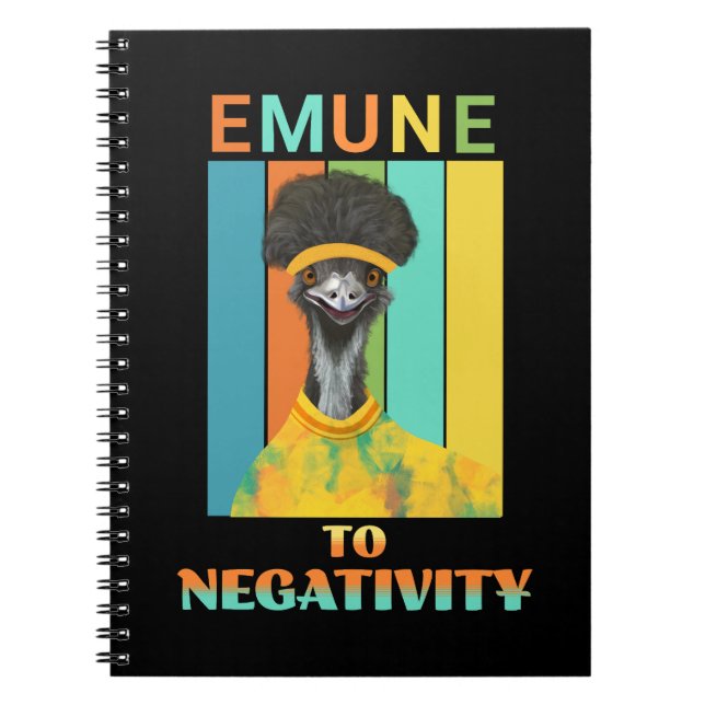 Funny Emu Bird Pun - Emune to Negativity Notizblock (Vorderseite)