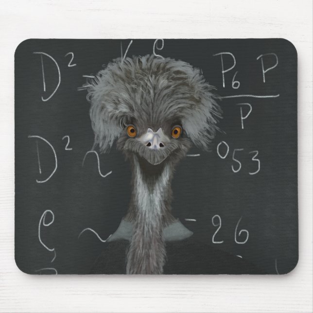 Funny Emu Einstein Mousepad (Vorne)