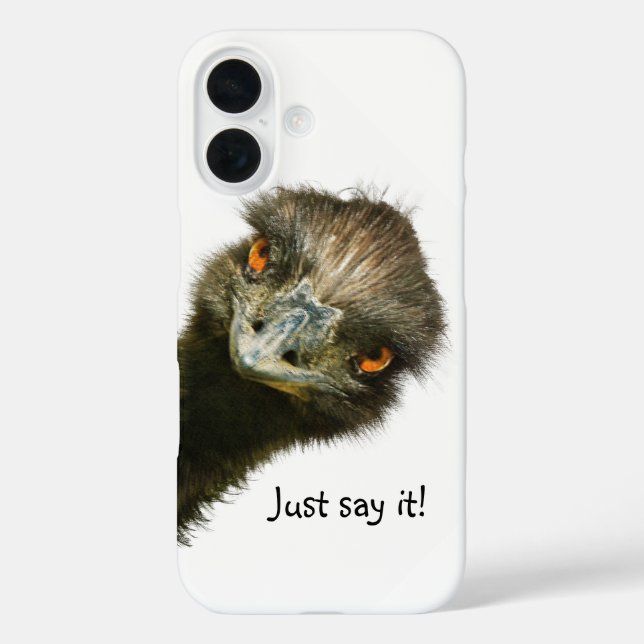 Funny Emu sagt es einfach iPhone 16 Hülle (Rückseite)
