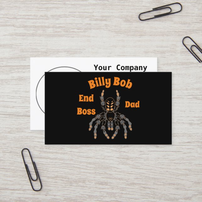 Funny End Boss Vater Suntiger Tarantula Name Tag (Vorderseite/Rückseite Beispiel)