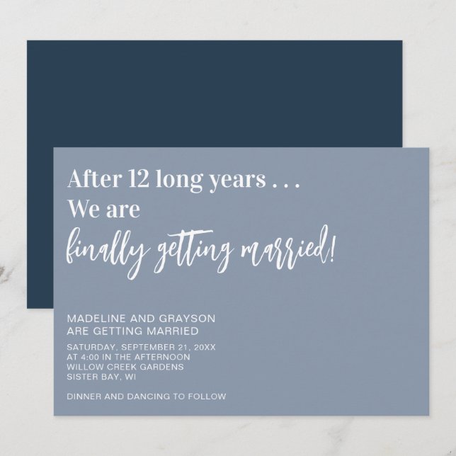 Funny Endlich Lässige Hochzeit verheiratet Einladung (Vorne/Hinten)