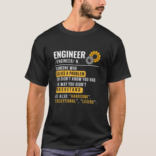 Funny Engineer Definition T - Shirt (Vorderseite)