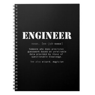 Funny Engineer Dictionary Definition Notizblock