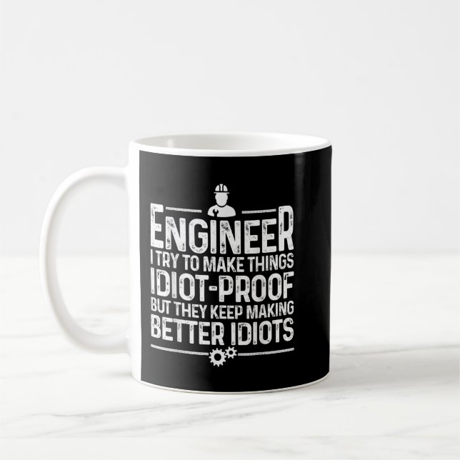 Funny Engineer Geschenk für Männer Coole Ingenieur Kaffeetasse (Links)