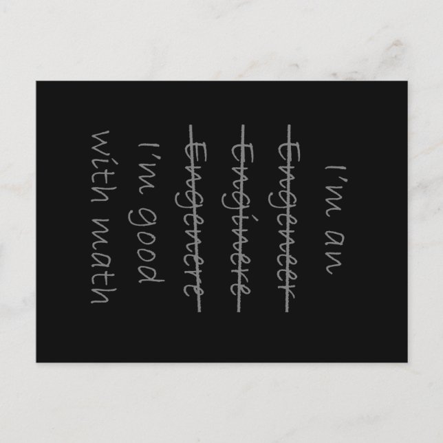 Funny Engineer Postkarte (Vorderseite)