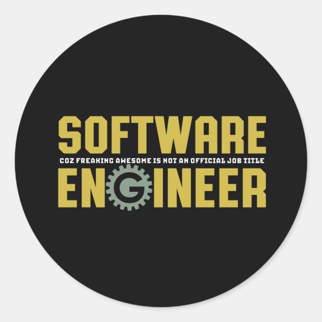 Funny Engineer Software Engineering und Programmie Runder Aufkleber (Vorderseite)