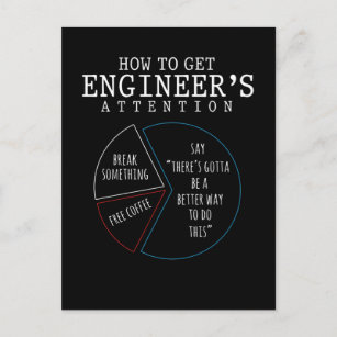 Funny Engineering Joke Coffee Engineer Spaß Postkarte