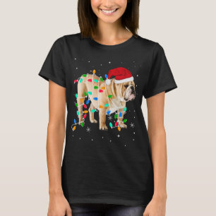 Funny English Bulldog Christmas Light Geschenke Xm T-Shirt