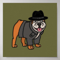Funny English Bulldog Detection Poster