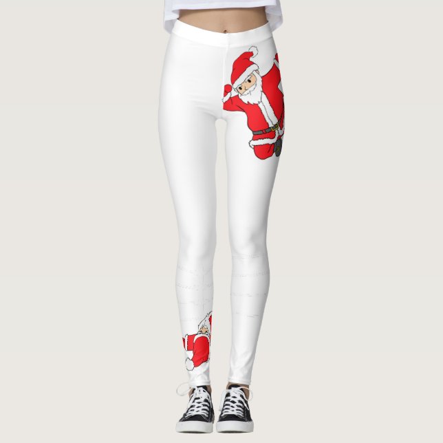 Funny English Bulldog Dog Tree Weihnachtsbeleuchtu Leggings (Vorderseite)