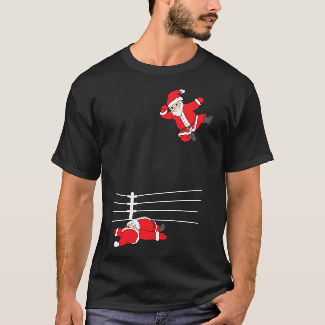 Funny English Bulldog Dog Tree Weihnachtsbeleuchtu T-Shirt (Vorderseite)