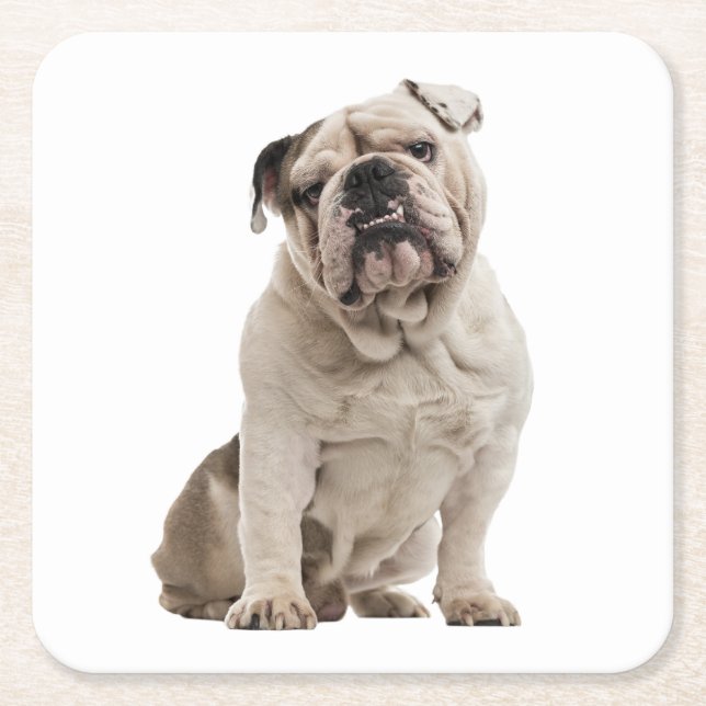 Funny English Bulldog Gaben Welpe Dog Lover Rechteckiger Pappuntersetzer (Vorderseite)