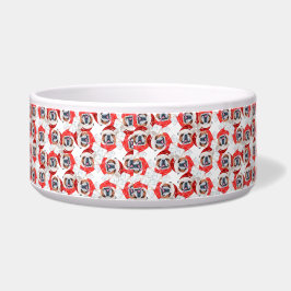 Funny English Bulldog Name Christmas Pattern Napf