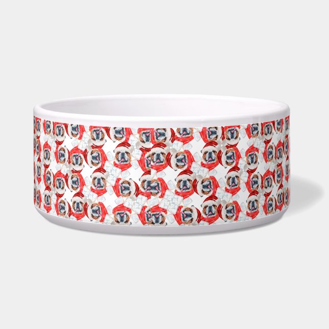 Funny English Bulldog Name Christmas Pattern Napf (Links)