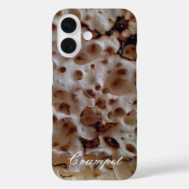 Funny English Crumpet Personalisiert iPhone 16 Hülle (Rückseite)