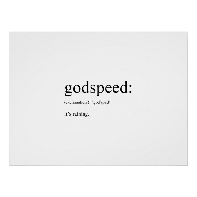 Funny English Definitionen: Godspeed Poster (Vorderseite)