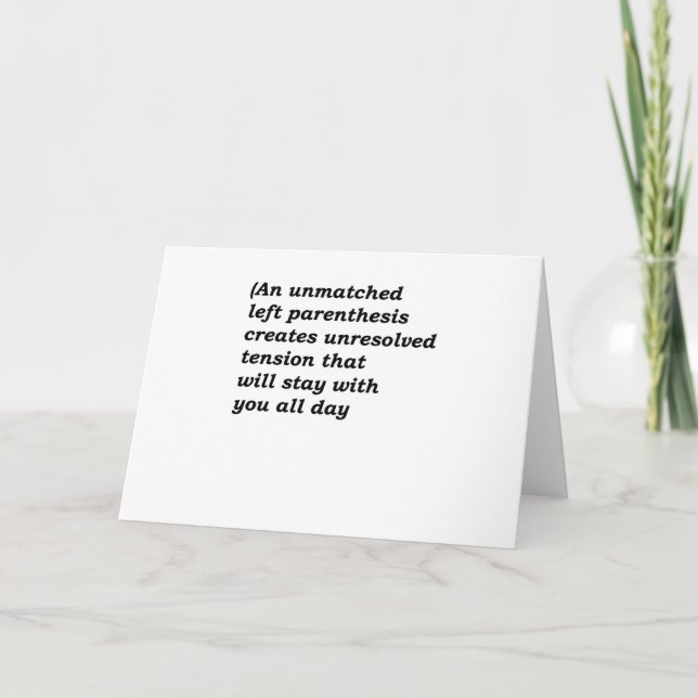 Funny English Grammar - Unerreicht Parenthesis Karte (Vorderseite)