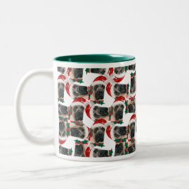 Funny English Mastiff Christmas Pattern Zweifarbige Tasse