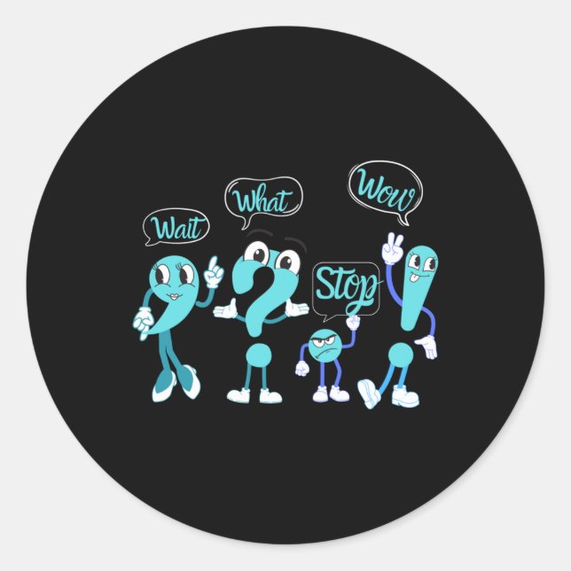 Funny English Punctuation Design Sticker (Vorderseite)