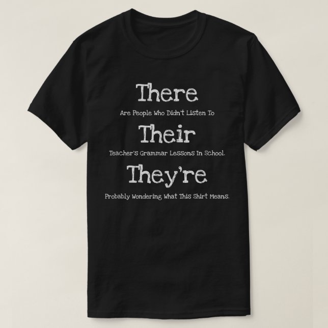 Funny English Teacher Grammar Police  T-Shirt (Design vorne)