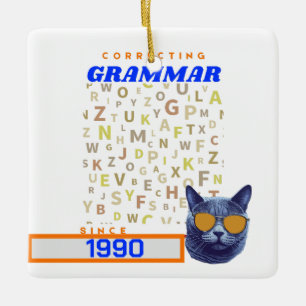 Funny English Teacher - Korrektur Ihrer Grammatik Keramikornament