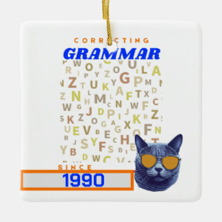 Funny English Teacher - Korrektur Ihrer Grammatik Keramikornament