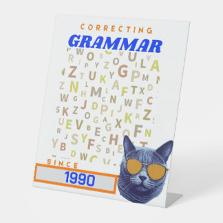 Funny English Teacher - Korrektur Ihrer Grammatik Sockelschild