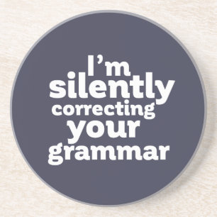 Funny English Teacher Stille Korrektur Grammatik Getränkeuntersetzer