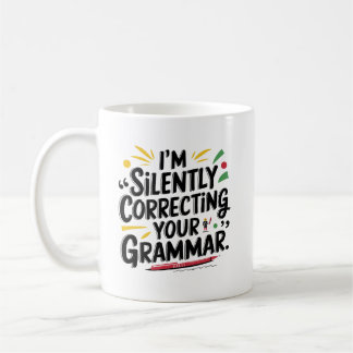 Funny English Teacher: Stilvolles Grammatikdesign  Kaffeetasse