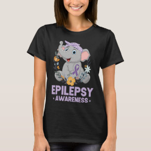 Funny Epilepsy Awareness Blume Elephant Ribbon 1 T-Shirt