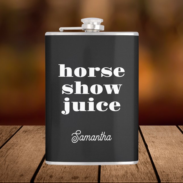 Funny Equestrian Black Horse Juice Flachmann (Von Creator hochgeladen)