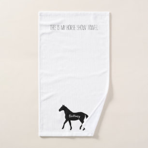 Funny Equestrian Black Horse Name Horse Show Handtuch