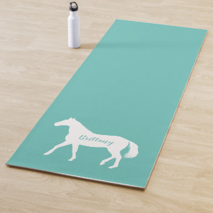 Funny Equestrian Workout Fitness Türkis Pferd Yogamatte