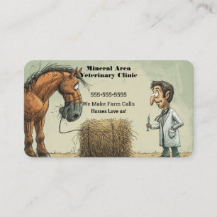 Funny Equine Carte de visite vétérinaire