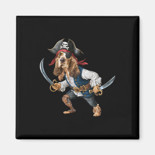 Funny Er Spaniel Pirate Halloween Mens Damen Kinde Magnet
