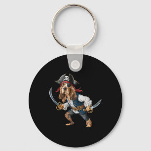 Funny Er Spaniel Pirate Halloween Mens Damen Kinde Schlüsselanhänger