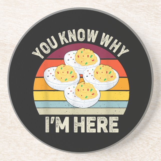Funny Erntedank Deviled Eggs Sie wissen, warum ich Getränkeuntersetzer (Vorne)