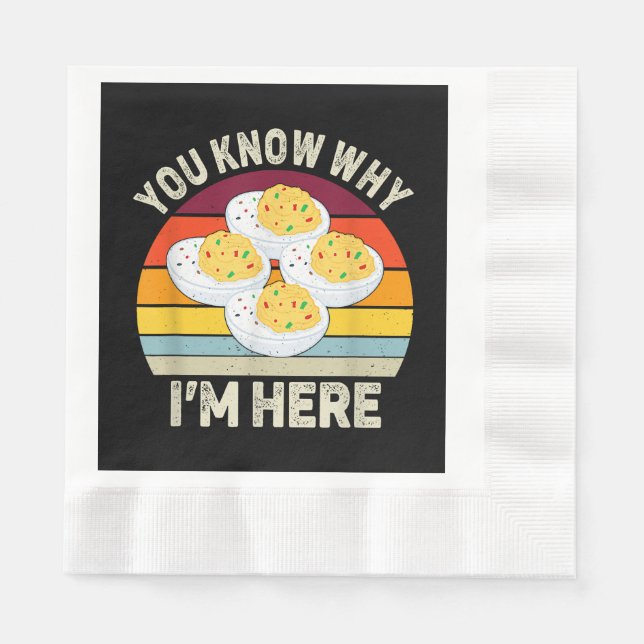 Funny Erntedank Deviled Eggs Sie wissen, warum ich Serviette (Vorderseite)